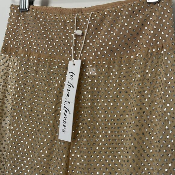 For Love & Lemons Rhinestone Kiara Mesh Shorts XS - Glamorous, Sheer, NWT - Picture 6 of 10